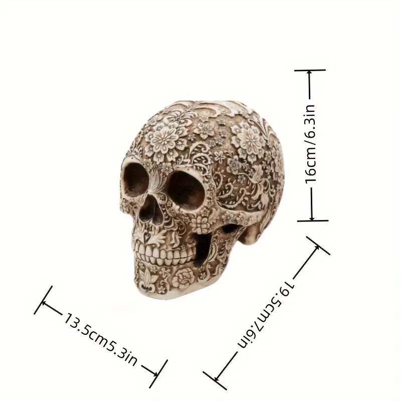 The Floral Skull of Rose Island Statue