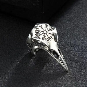 Viking Raven Skull Ring