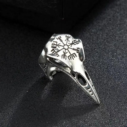 Viking Raven Skull Ring