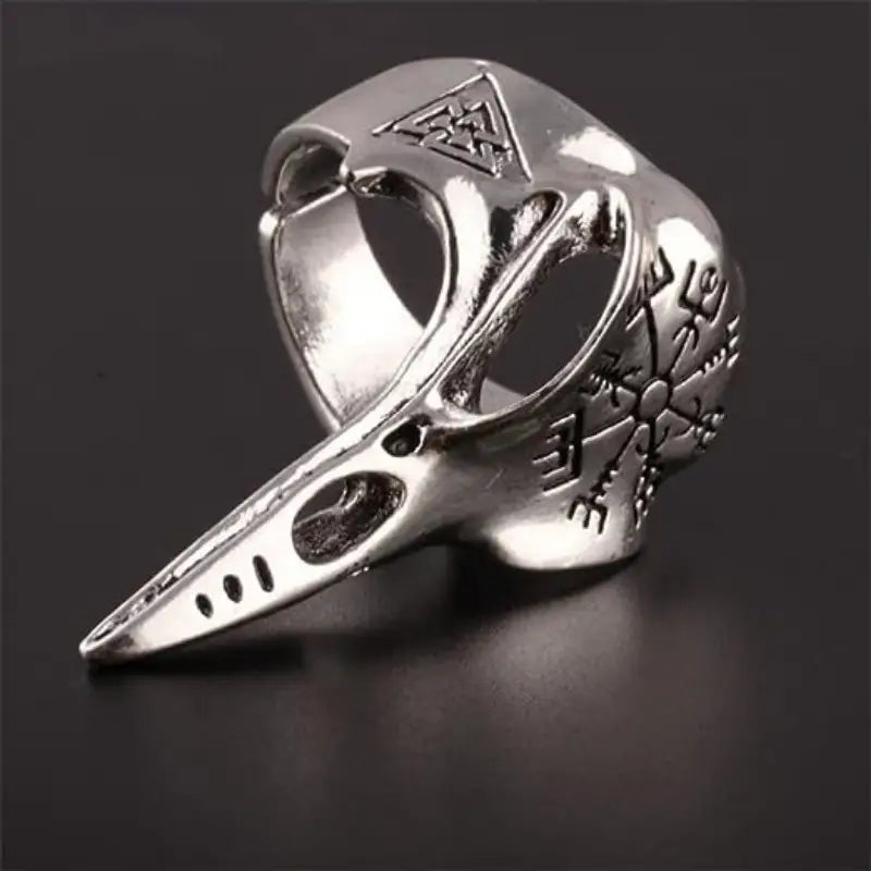 Viking Raven Skull Ring