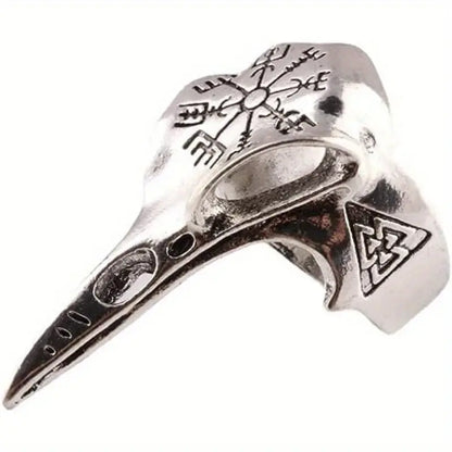 Viking Raven Skull Ring